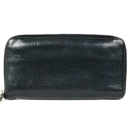 CHROME HEARTS REC F ZIP #2 3 Cemetery Cross Round Zip Wallet