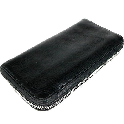 CHROME HEARTS REC F ZIP #2 3 Cemetery Cross Round Zip Wallet