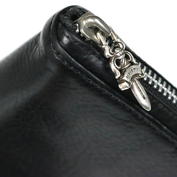 CHROME HEARTS REC F ZIP #2 3 Cemetery Cross Round Zip Wallet