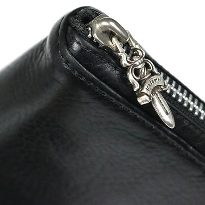 CHROME HEARTS REC F ZIP #2 3 Cemetery Cross Round Zip Wallet