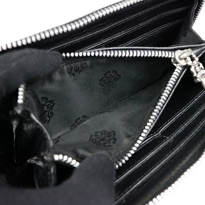 CHROME HEARTS REC F ZIP #2 3 Cemetery Cross Round Zip Wallet
