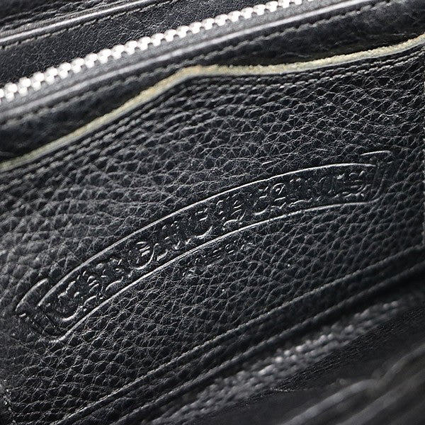 CHROME HEARTS REC F ZIP #2 3 Cemetery Cross Round Zip Wallet