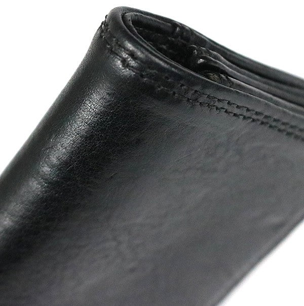 CHROME HEARTS Grommet Card Holder Black Leather Silver Card Case
