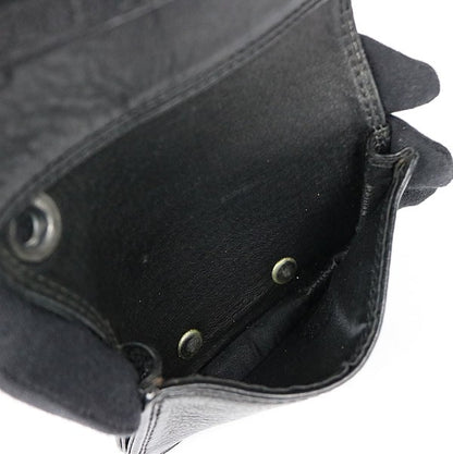 CHROME HEARTS Grommet Card Holder Black Leather Silver Card Case