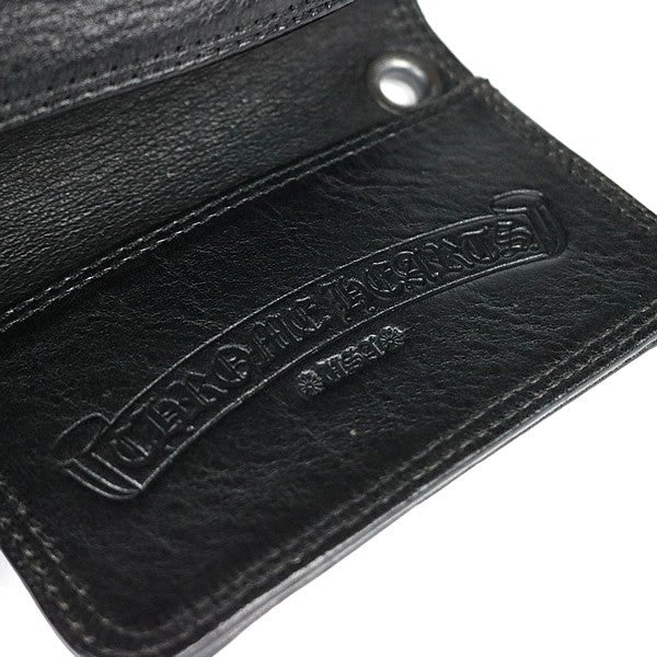 CHROME HEARTS Grommet Card Holder Black Leather Silver Card Case