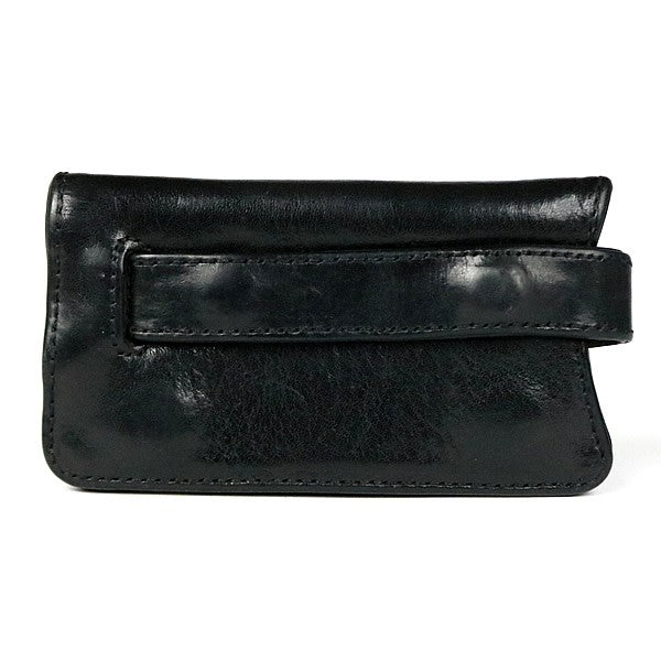 CHROME HEARTS Cross Button Key Case Leather Black