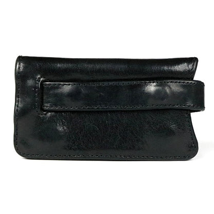 CHROME HEARTS Cross Button Key Case Leather Black