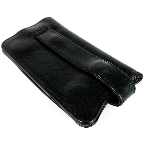 CHROME HEARTS Cross Button Key Case Leather Black