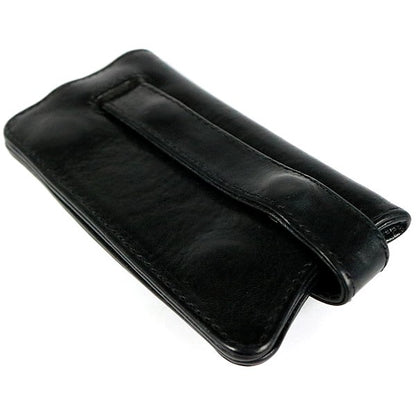 CHROME HEARTS Cross Button Key Case Leather Black