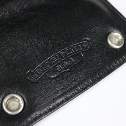 CHROME HEARTS Cross Button Key Case Leather Black