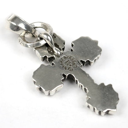 CHROME HEARTS XS Filigree Cross Pendant Charm Silver
