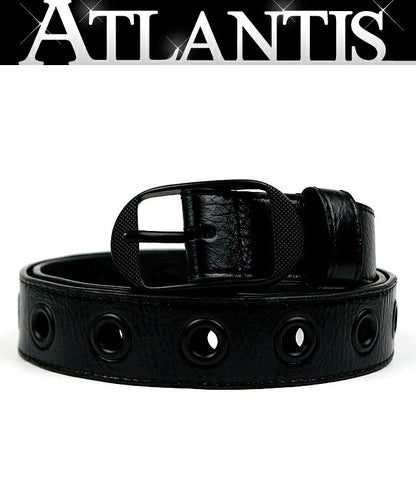BALENCIAGA Luca Goal Leather Belt Black