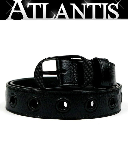 BALENCIAGA Luca Goal Leather Belt Black