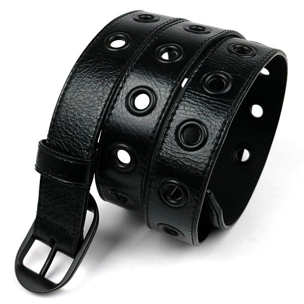 BALENCIAGA Luca Goal Leather Belt Black