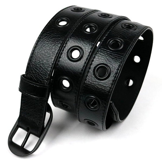 BALENCIAGA Luca Goal Leather Belt Black