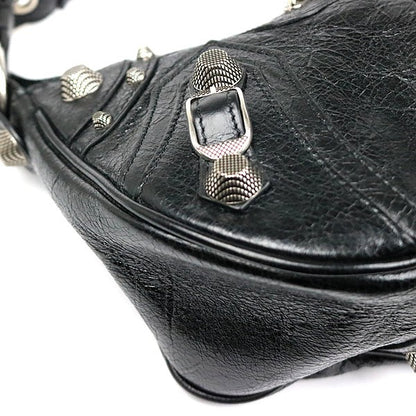 BALENCIAGA Le Cagole S Leather Shoulder Bag Black