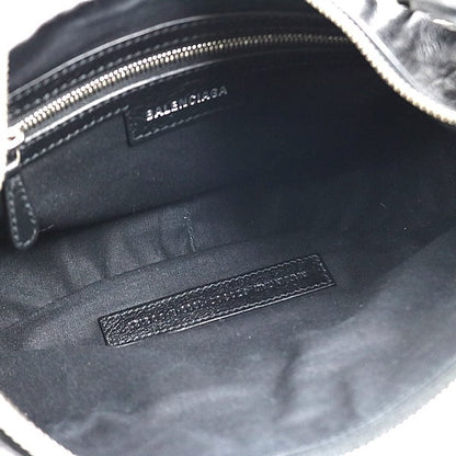 BALENCIAGA Le Cagole S Leather Shoulder Bag Black