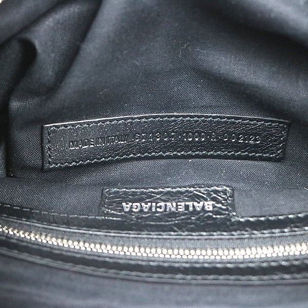 BALENCIAGA Le Cagole S Leather Shoulder Bag Black