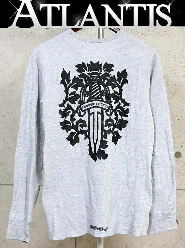 CHROME HEARTS Vine Dagger Thermal Long T-Shirt Gray Size L