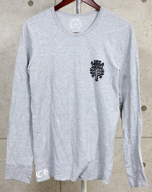 CHROME HEARTS Vine Dagger Thermal Long T-Shirt Gray Size L