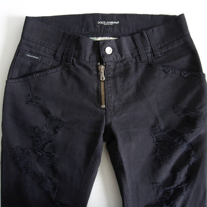 DOLCE&GABBANA Distressed Black Denim Size 32