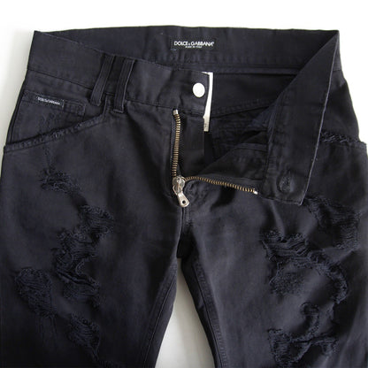 DOLCE&GABBANA Distressed Black Denim Size 32