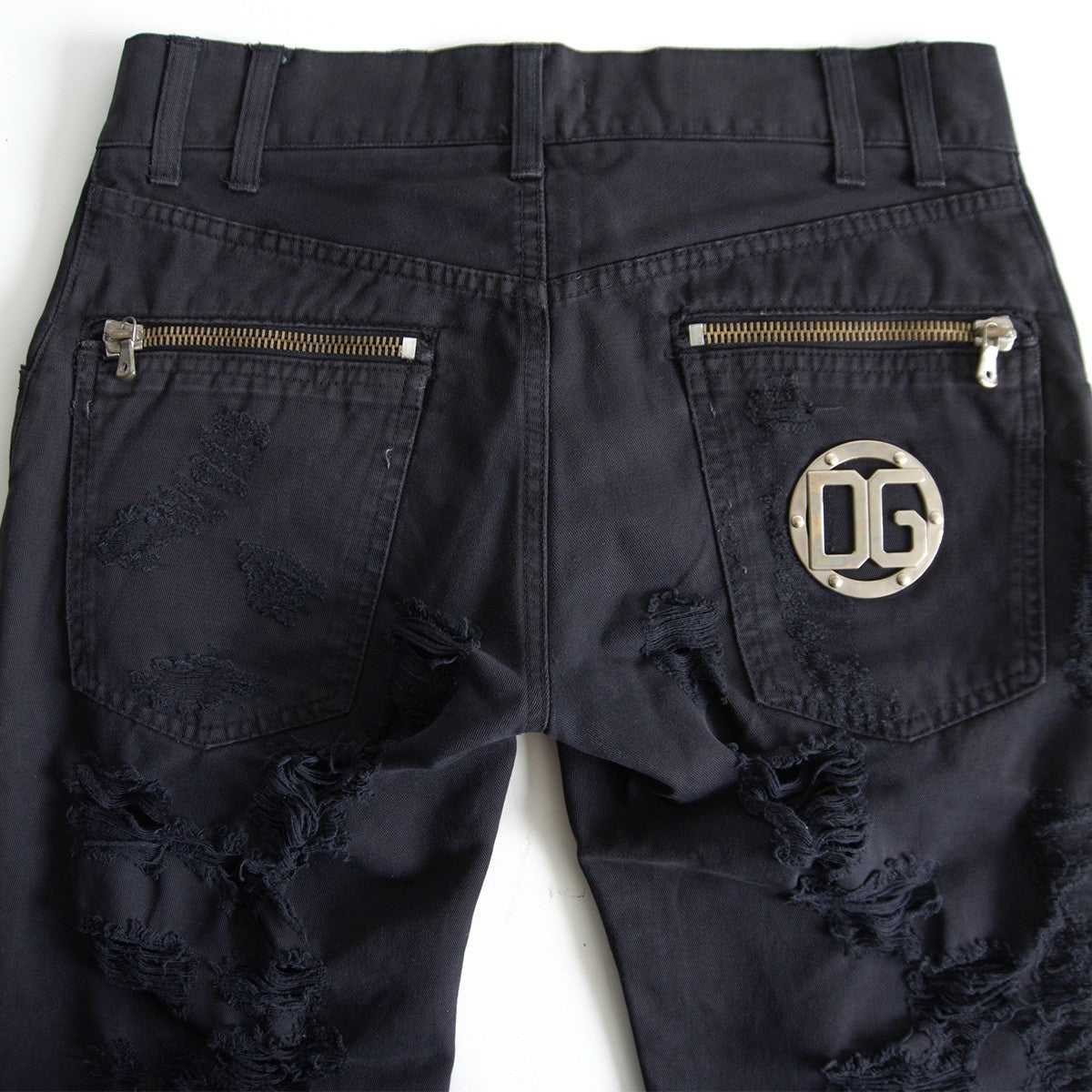 DOLCE&GABBANA Distressed Black Denim Size 32