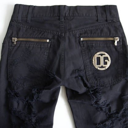 DOLCE&GABBANA Distressed Black Denim Size 32