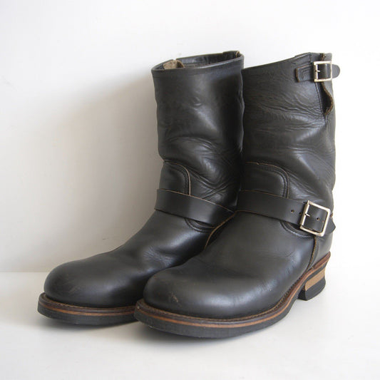 REDWING 2268 Tea-Core Leather Engineer Boots Black Size 8.5