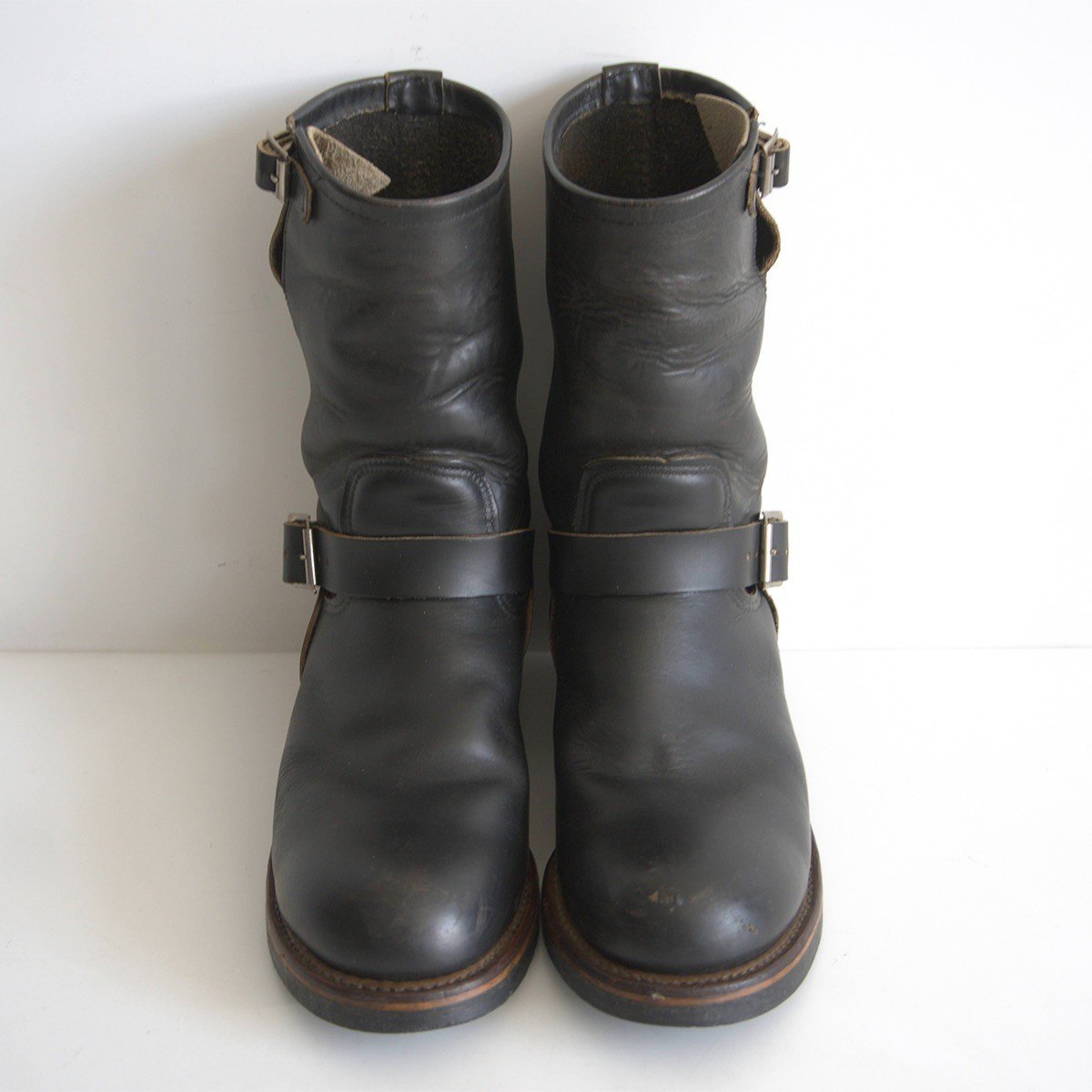 REDWING 2268 Tea-Core Leather Engineer Boots Black Size 8.5