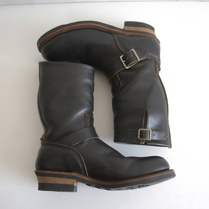 REDWING 2268 Tea-Core Leather Engineer Boots Black Size 8.5