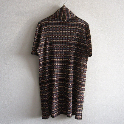 PLEATS PLEASE Patterned Pleated Tunic Dress Size 3