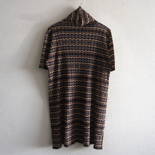 PLEATS PLEASE Patterned Pleated Tunic Dress Size 3