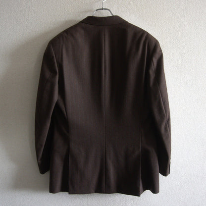 HERMES Wool Cashmere Pinstripe 3B Tailored Jacket Size L