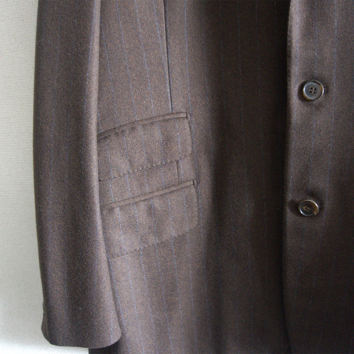 HERMES Wool Cashmere Pinstripe 3B Tailored Jacket Size L