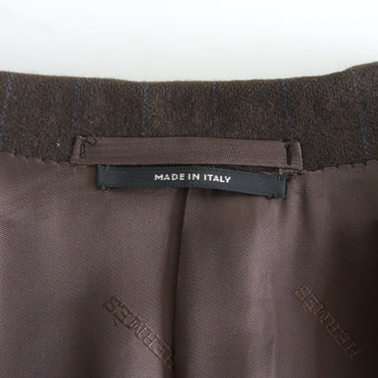 HERMES Wool Cashmere Pinstripe 3B Tailored Jacket Size L