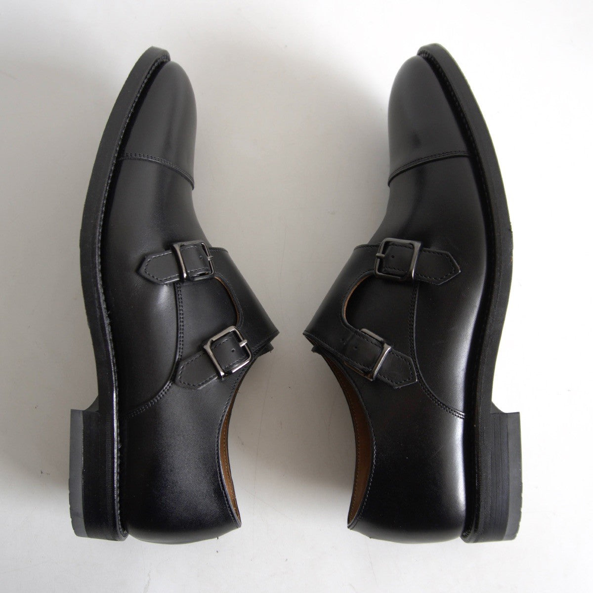 REGAL GORETEX 707R Monk Strap Leather Shoes Black Size 7