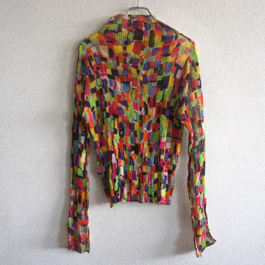 ISSEY MIYAKE Wrinkle Pleated Blouse Size 2