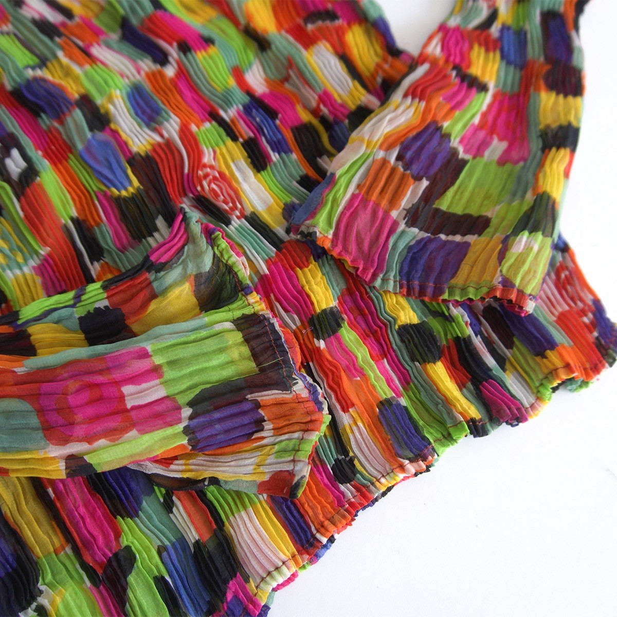 ISSEY MIYAKE Wrinkle Pleated Blouse Size 2