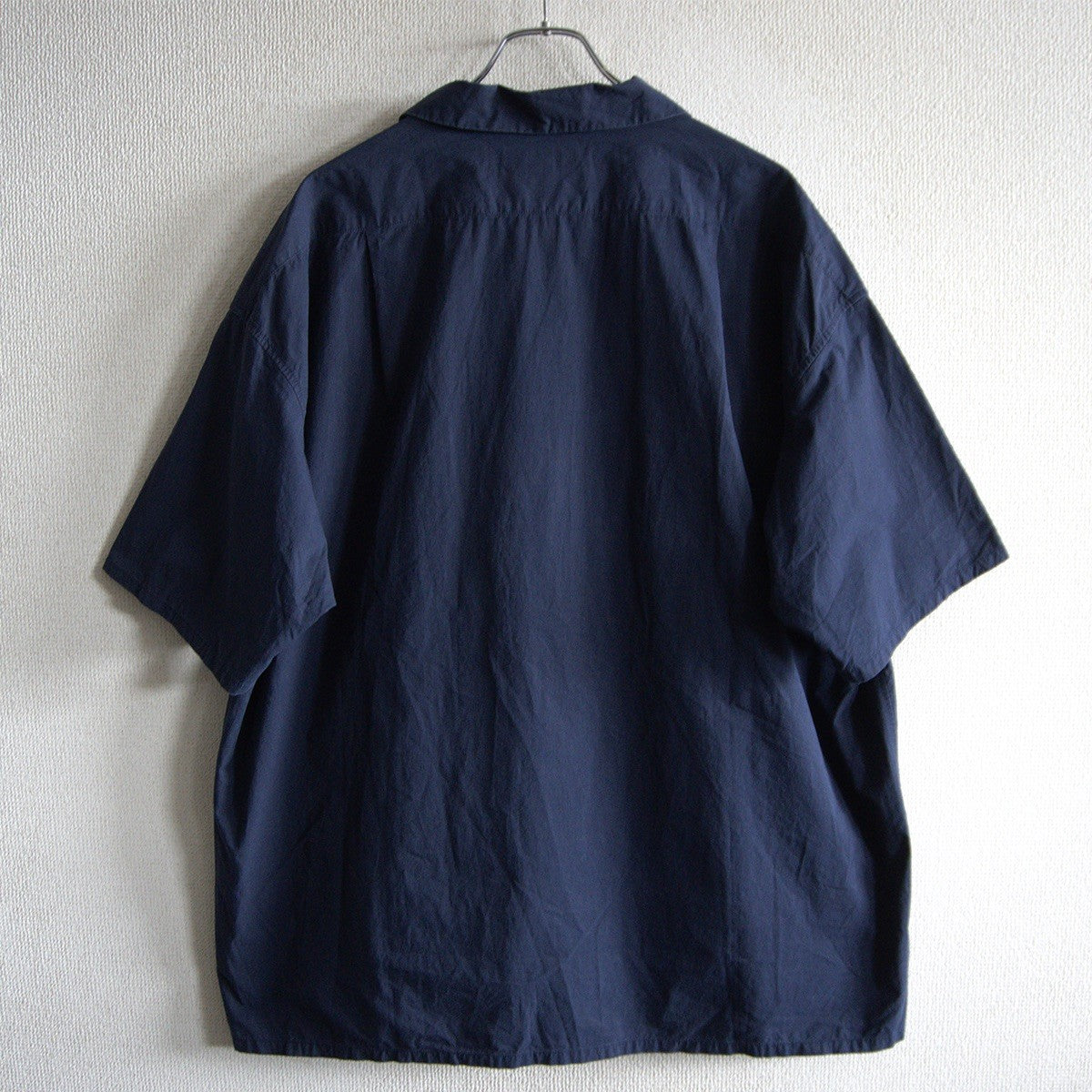 NIGEL CABOURN Cotton Open Collar Shirt Navy Size XXL