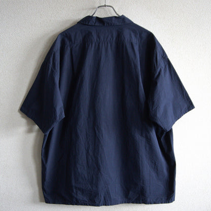 NIGEL CABOURN Cotton Open Collar Shirt Navy Size XXL