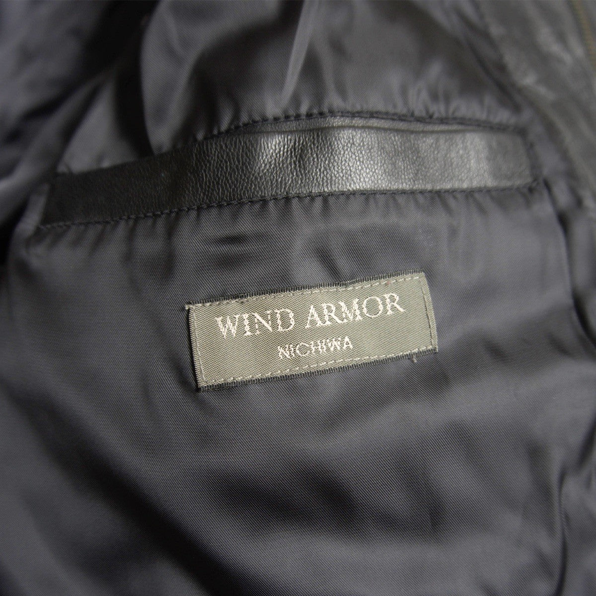 WIND ARMOR Quilted Leather Coat Black Size 4L