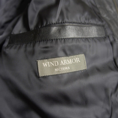 WIND ARMOR Quilted Leather Coat Black Size 4L