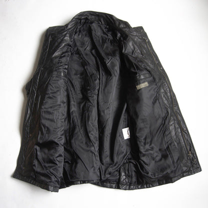 WIND ARMOR Quilted Leather Coat Black Size 4L