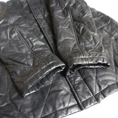 WIND ARMOR Quilted Leather Coat Black Size 4L