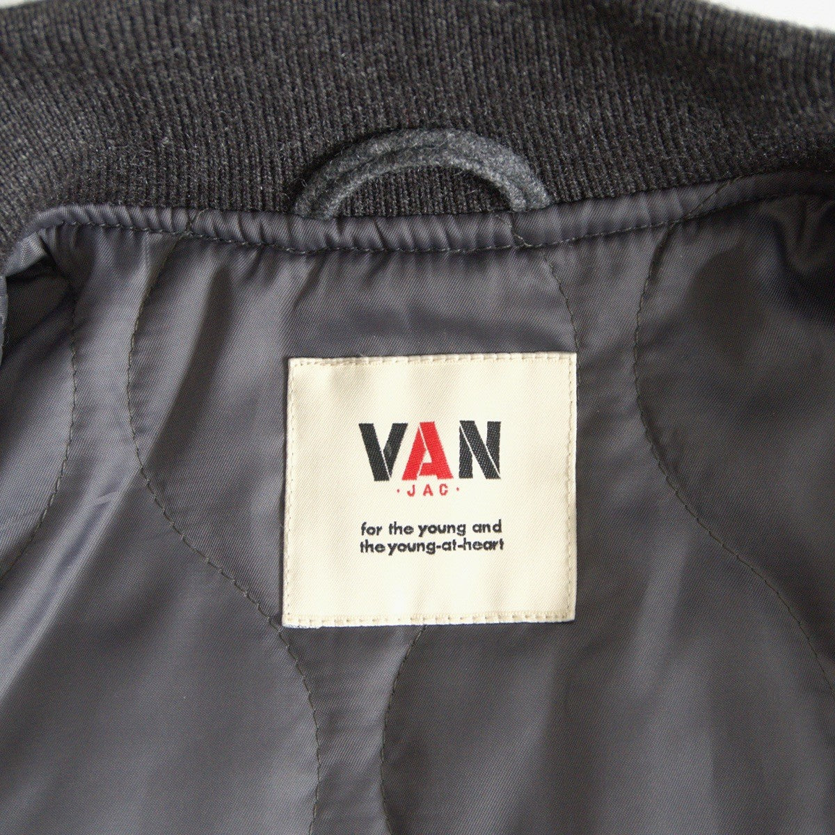 VAN JAC Leather Sleeve Varsity Jacket Size M