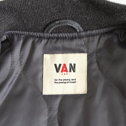 VAN JAC Leather Sleeve Varsity Jacket Size M