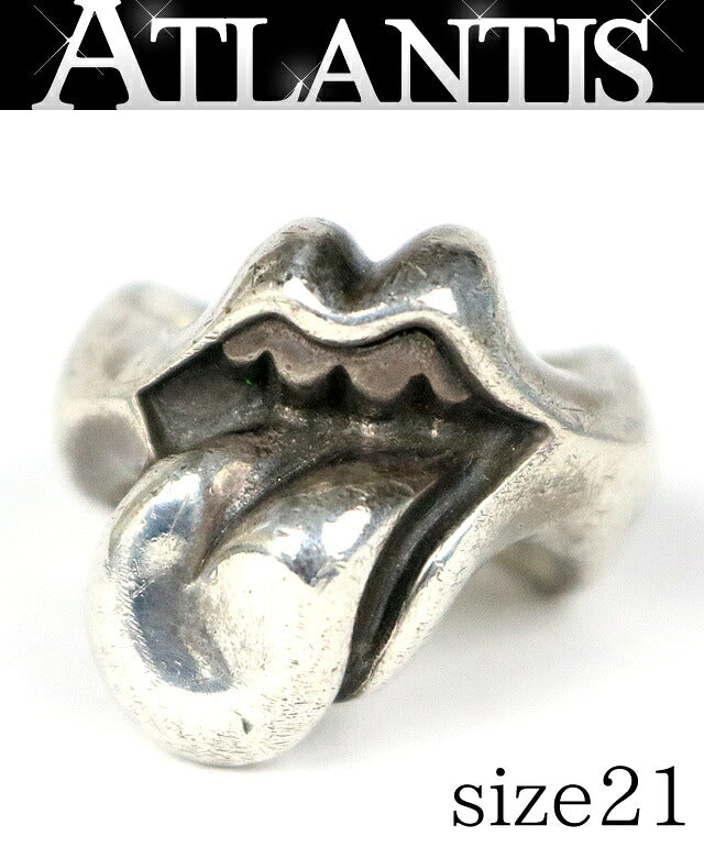 CHROME HEARTS SV925 Lip & Tongue Ring Silver Size JP 21