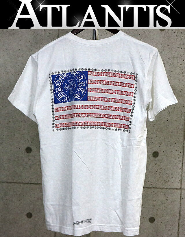 CHROME HEARTS American Flag Vine Dagger T-Shirt White Size M