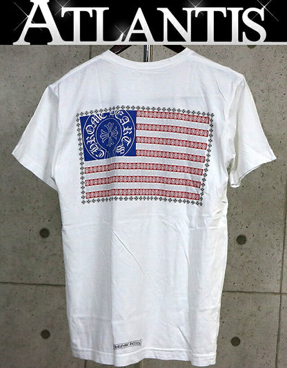 CHROME HEARTS American Flag Vine Dagger T-Shirt White Size M